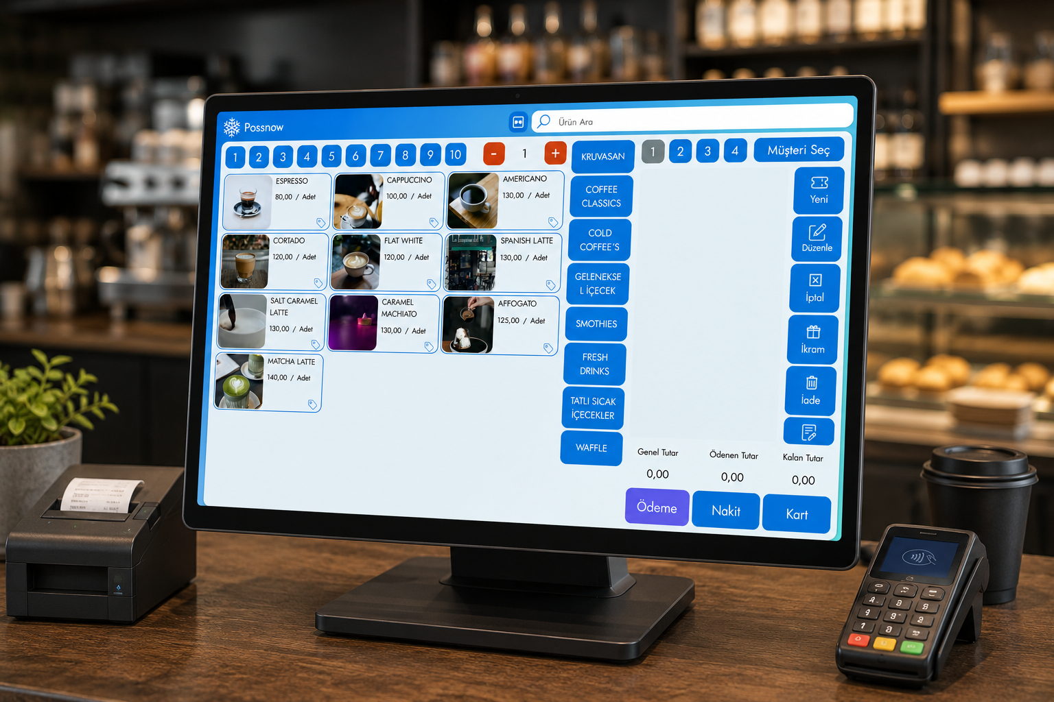 Possnow POS ekranı